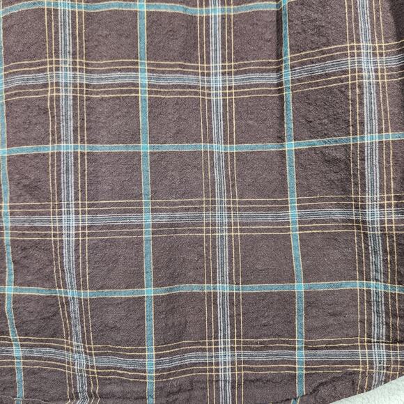 Columbia Shirt Mens Medium Pearl Snap Plaid Western Long Sleeve Brown Outdoor - Picture 9 of 11